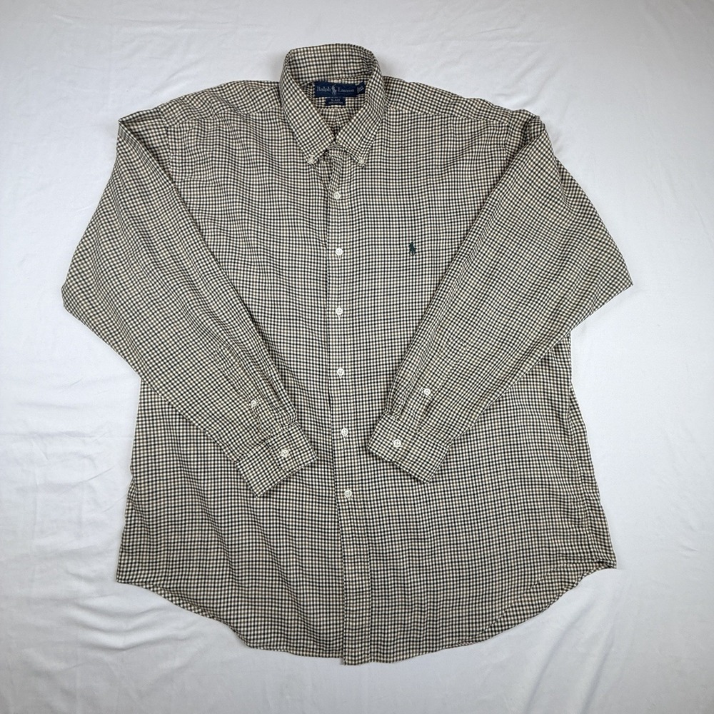 Ralph Lauren Blake Shirt Mens XL Green Plaid Button Down Long Sleeve Cotton